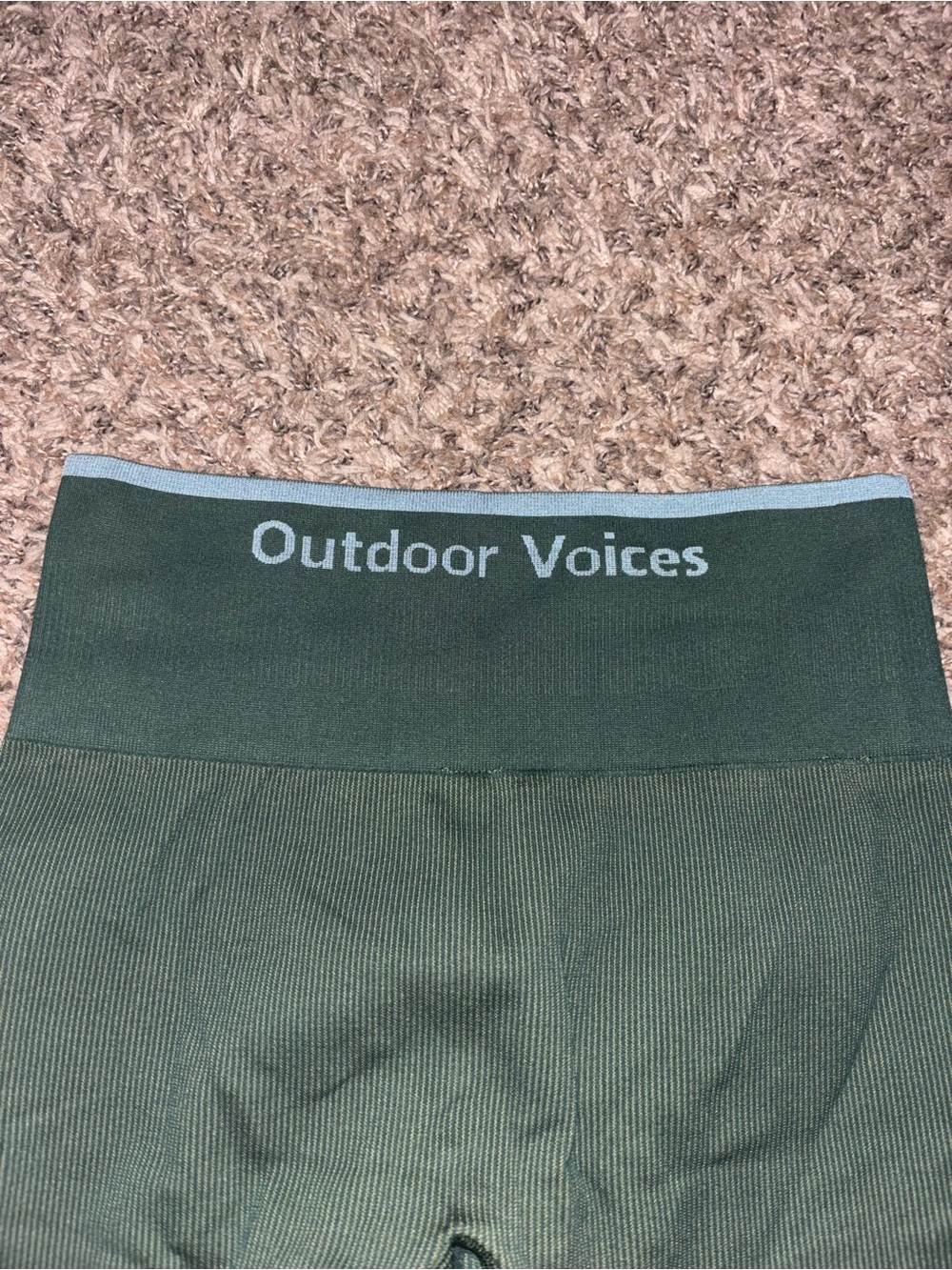 Outdoor Voices Seamless Ribbed Dark Green High-Rise Leggings - Picture 4 of 4